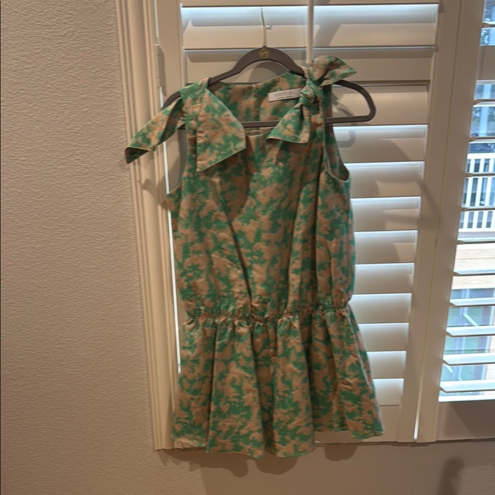 Hunter Bell Dress Size Small Green and Tan